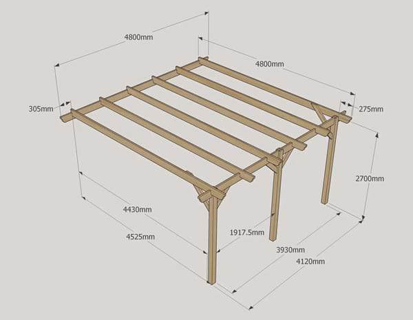 Heavy Duty Leanto Pergola